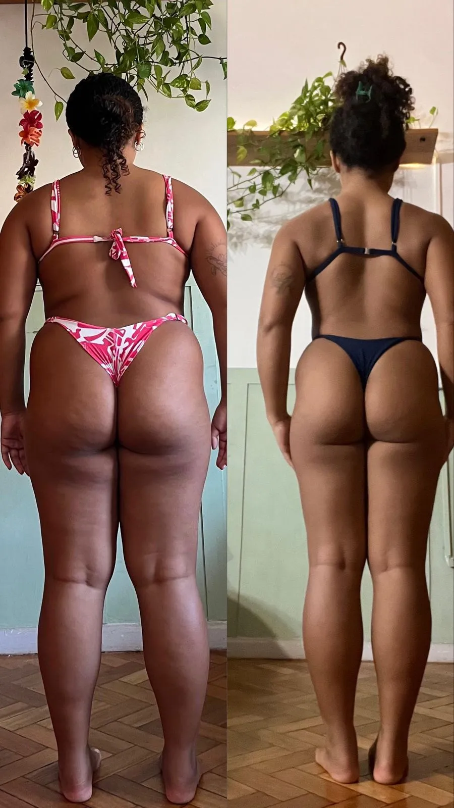 Antes e depois de Ana com consultoria de treino personalizado feminino