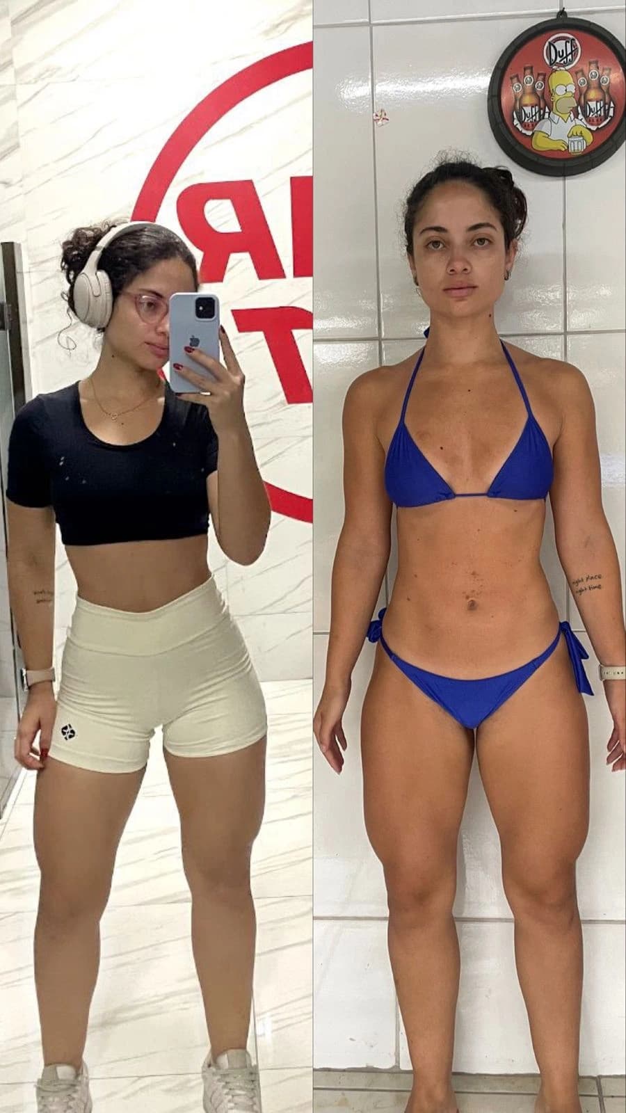 Antes e depois de Thamiris Lima com consultoria de treino personalizado feminino
